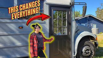 Installing a House Door on Our Skoolie | DIY Skoolie Conversion