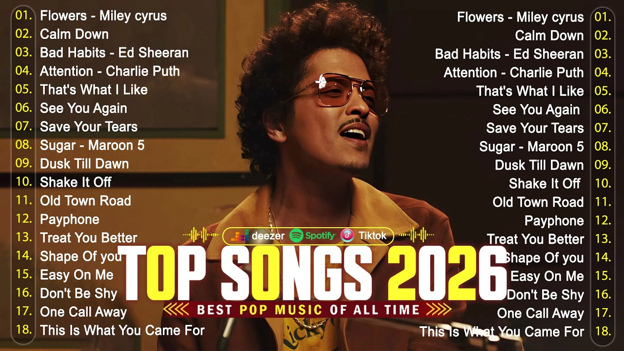 Ed Sheeran, Rihanna, Maroon 5, Zayn, Adele, Dua Lipa, Selena Gomez, Bruno Mars ✨ Billboard Hot 100