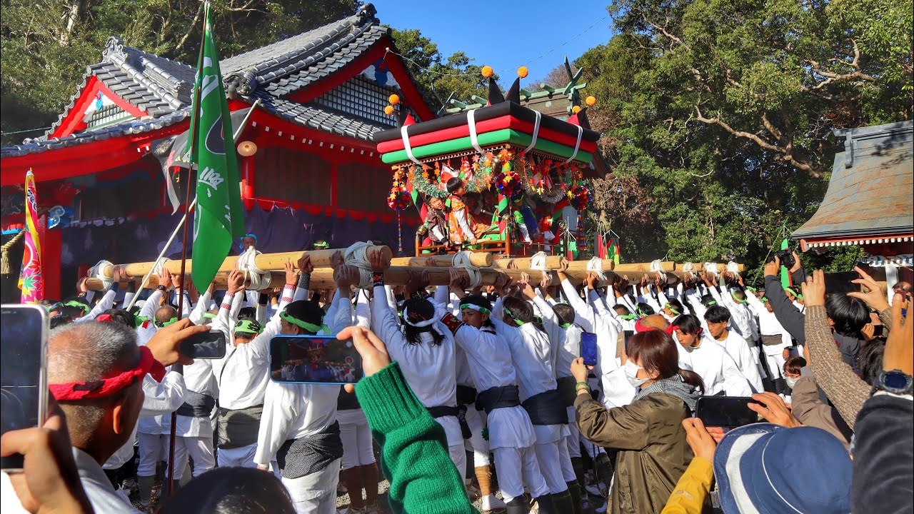 令和5年　宮崎県東臼杵郡門川町　門川だんじり祭り　尾末神社大祭　だんじり　朝の宮巡り