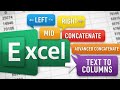 Excel Class: LEFT, RIGHT, MID, CONCATENATE & Text to Columns | Easy Examples By Rising Academy