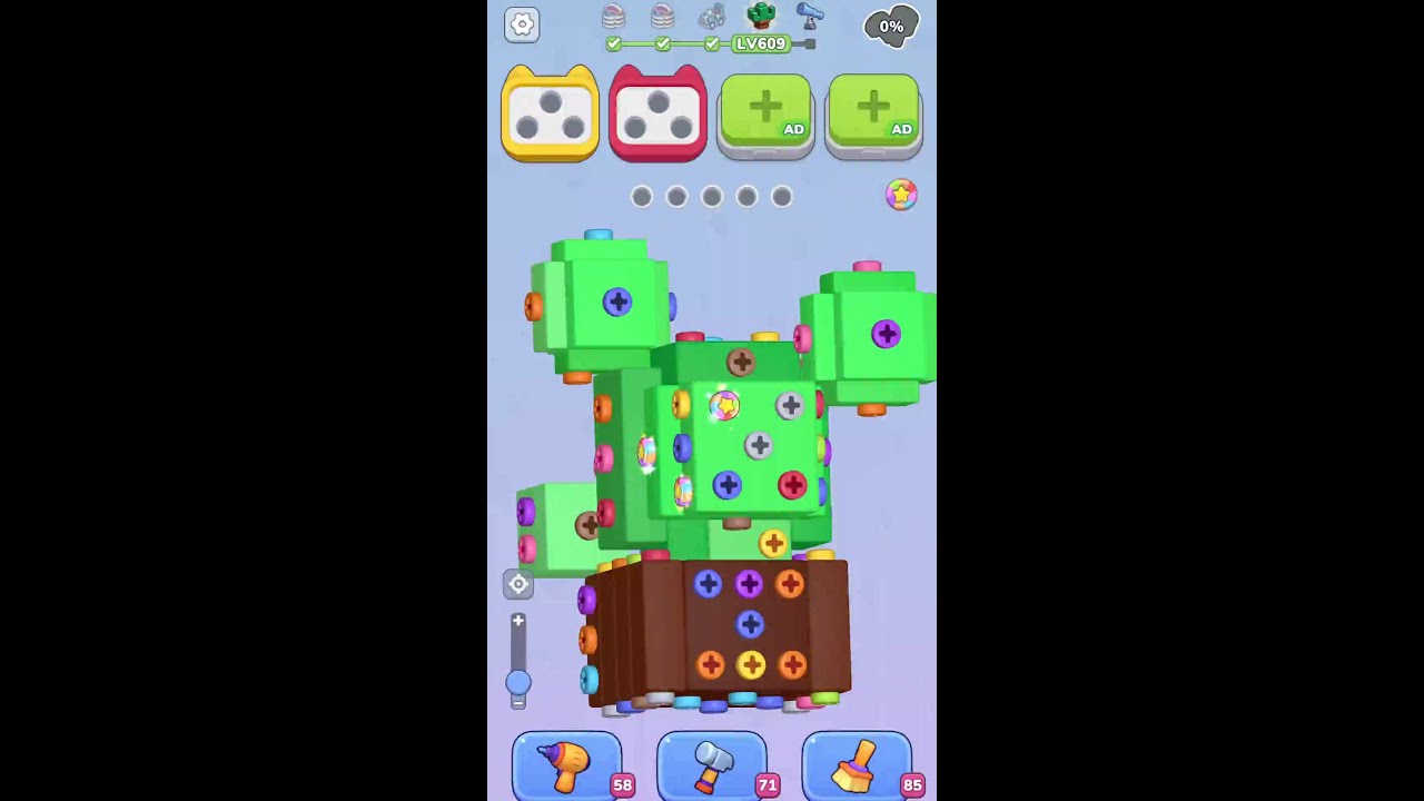 3D Bolt Master: Level 609