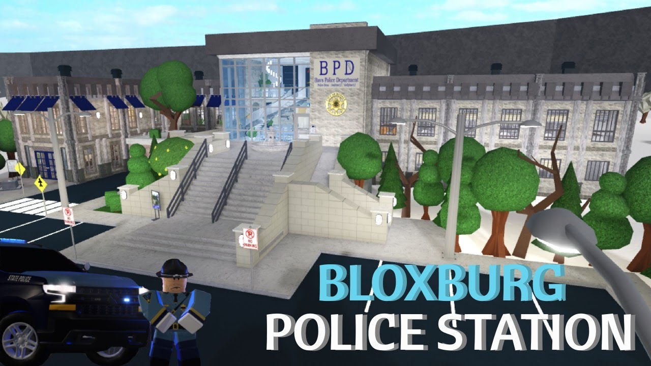 BLOXBURG POLICE STATION SPEEDBUILD Part 1! Roblox to Bloxburg