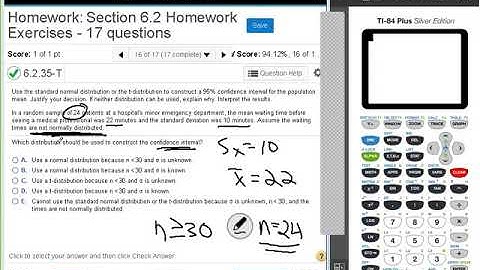Dr  Swiersz Video Solving Section 6 2 Homework Exercises #15 Through #17   170717 Stats