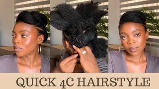 QUICK AND EASY ELEGANT 4C NATURAL HAIRSTYLE.