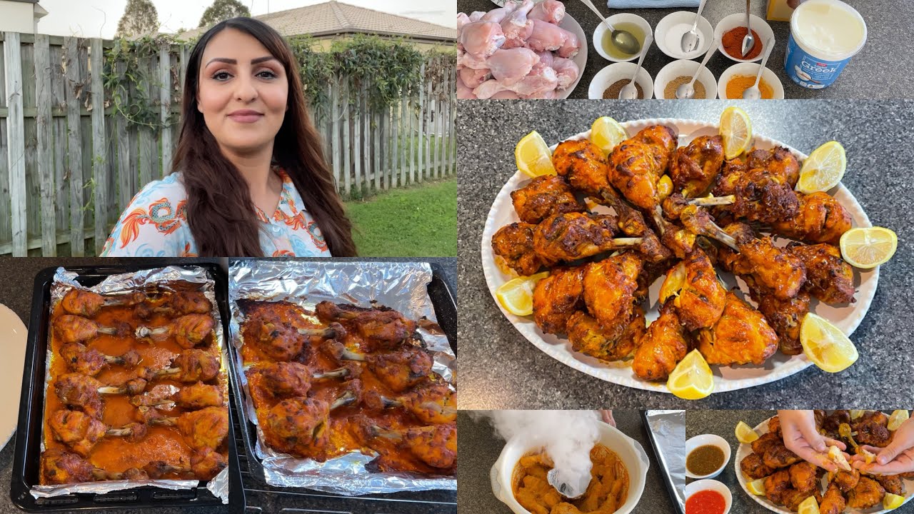 Kabul Girl Cooking/آشپزي با دختر كابل پختن كباب مرغ تندوري بدون تنور در بين داش Tandoori chicken 🍗 😋