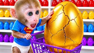 BonBon القرد اللطيف يعثر على بيض مفاجئ داخل بطيخة عملاقة مليئة بالمفاجآت! 🍉🐵 | BonBon Arabic