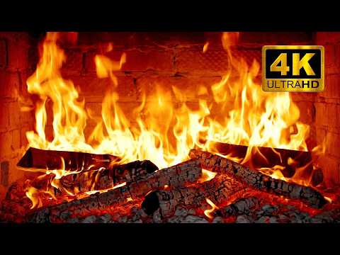 4K UHD Fireplace – Cozy Crackling Logs & Soothing Glow for Sleep & Relaxation