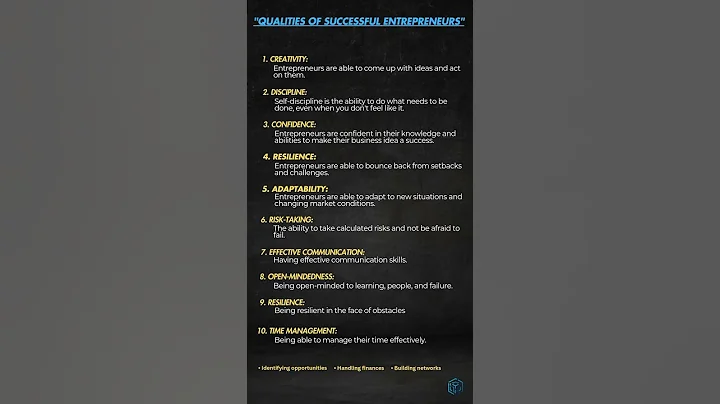 Qualities of successful entrepreneurs 💸📈 #entrepreneurs #businesstips #education