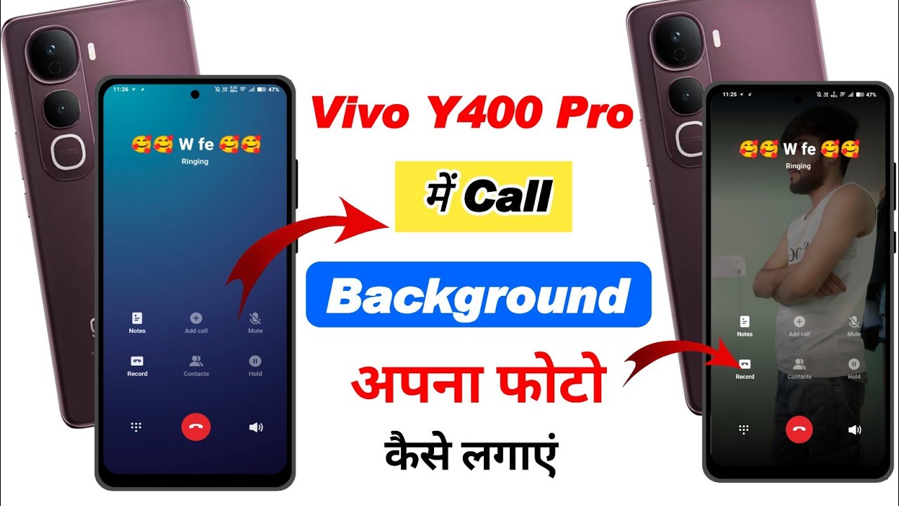 vivo y400 pro me call background me photo kaise lagaye,vivo y400 pro call background change settings