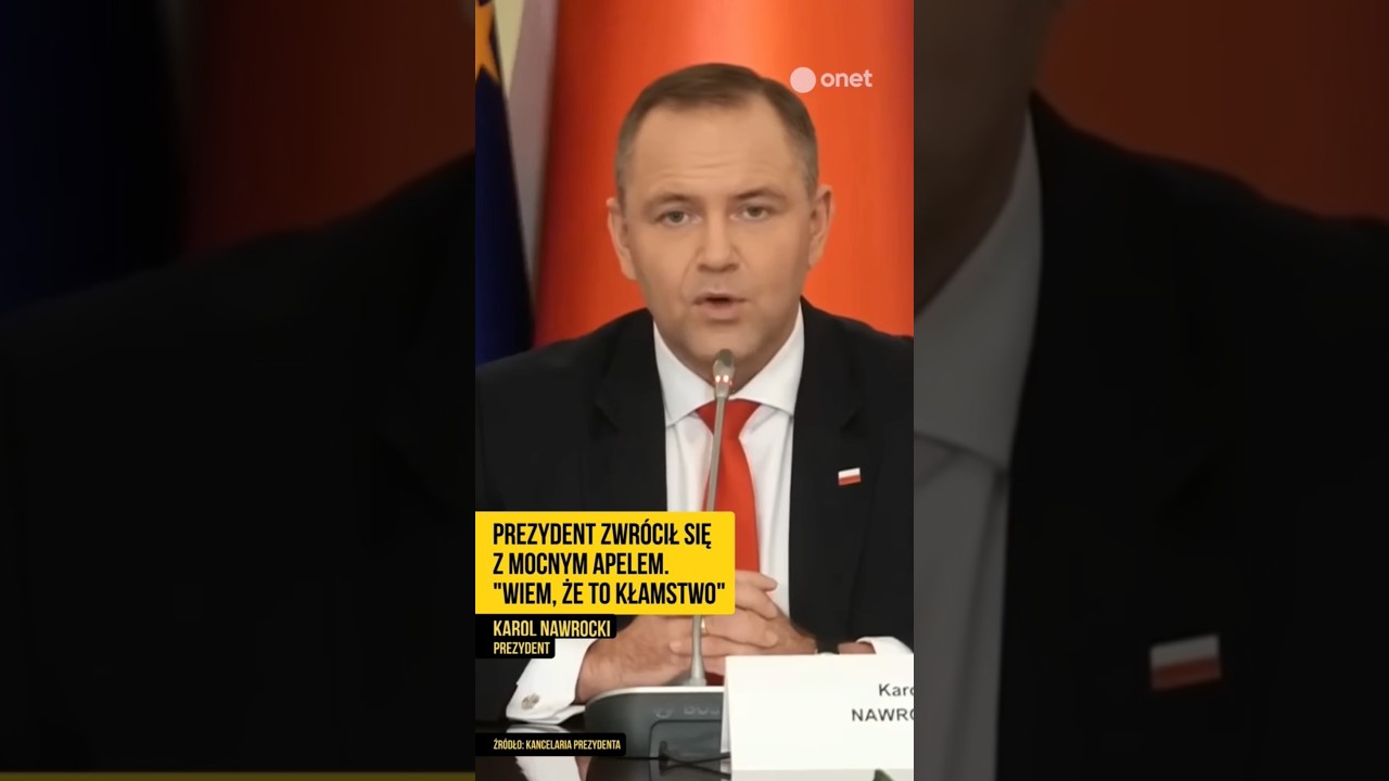 PREZYDENT ZWR&Oacute;CIŁ SIĘ Z MOCNYM APELEM. 