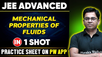 MECHANICAL PRROPERTIES OF FLUIDS  in One Shot | JEE ADVANCED 💪 | Basics to PYQs 🔥