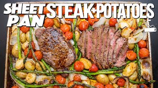 PERFECT STEAK & POTATOES WITH THIS CRAZY EASY SHEET PAN DINNER! | SAM THE COOKING GUY