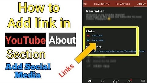 Add link in Youtube About Section|Add Social Media Links