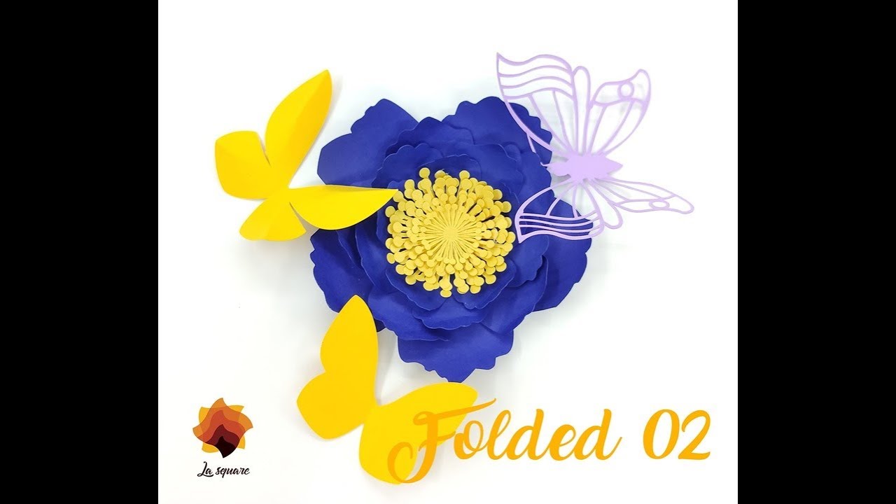 DIY Paper flower backdrop Folded flower 02 cardstock flower YouTube