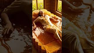 Honey River Dive! 🍯✨#asmr #oddlysatisfying #relaxing #bed #aiasmr