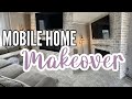 Single wide mobile home makeover | remodeling our living room wall | DIY fireplace/TV wall insert🔨