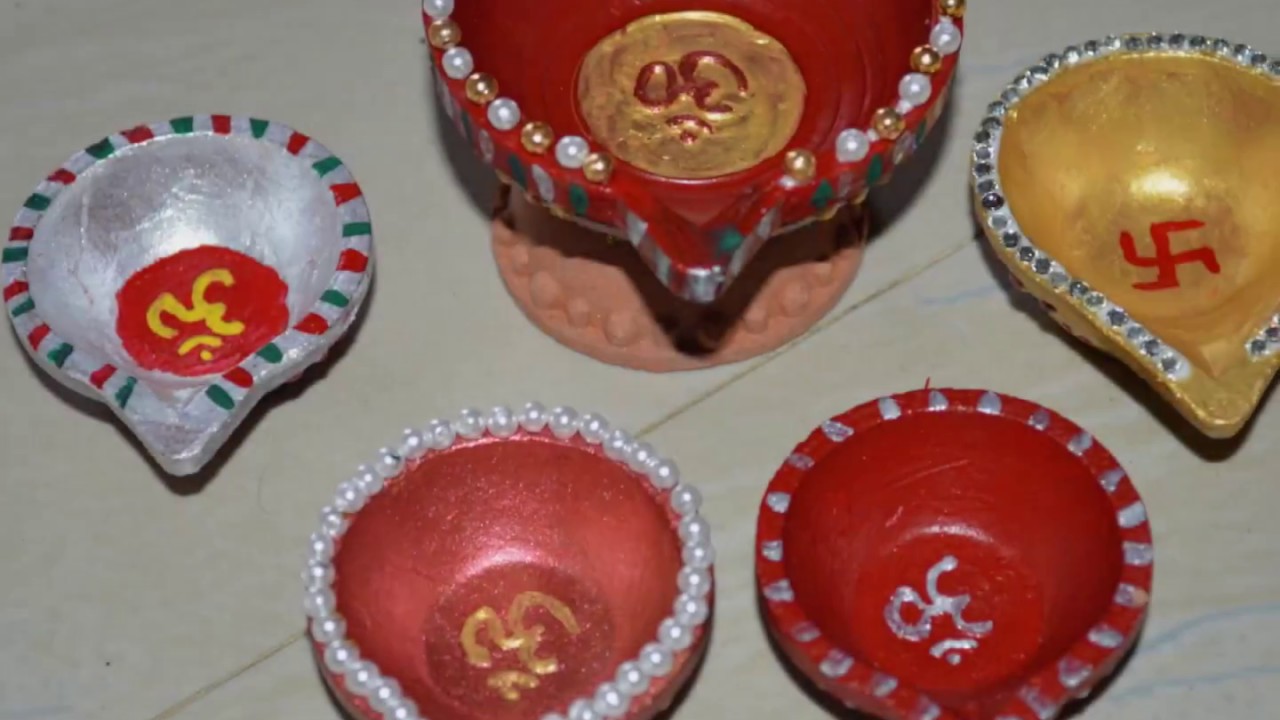 Diya Painting Easy Way In Traditional Designdiwali Diya Decoraionpaint Your Diya In Home