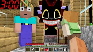 How to escape CARTOON CAT vs Alex and NOOB at 3:00 AM in MINECRAFT animations Scooby Craft