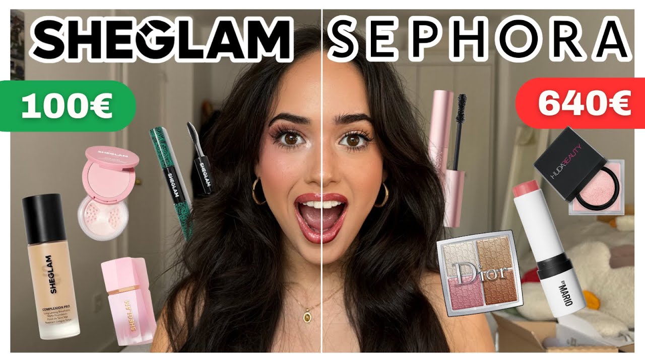 PROBANDO maquillaje CARO VS BARATO 💄 SEPHORA VS SHEGLAM | 💵 +600€ en MAQUILLAJE
