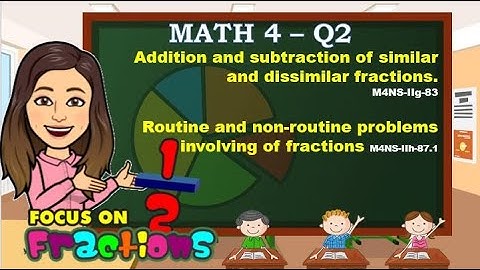 MELC 11-12 Addition and Subtraction ,  Routine and Non-routine Problems involving fractions.