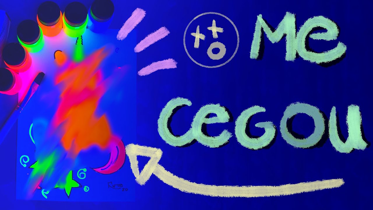 Tinta Neon Fluorescente ACRILEX TESTANDO PRA VER SE BRILHA NO ESCURO MESMO