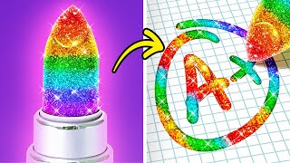 RAINBOW HACKS AND CRAFTS 🌈 || Colorful DIY Ideas and Funny Rainbow Food Challenges by 123 GO!Series