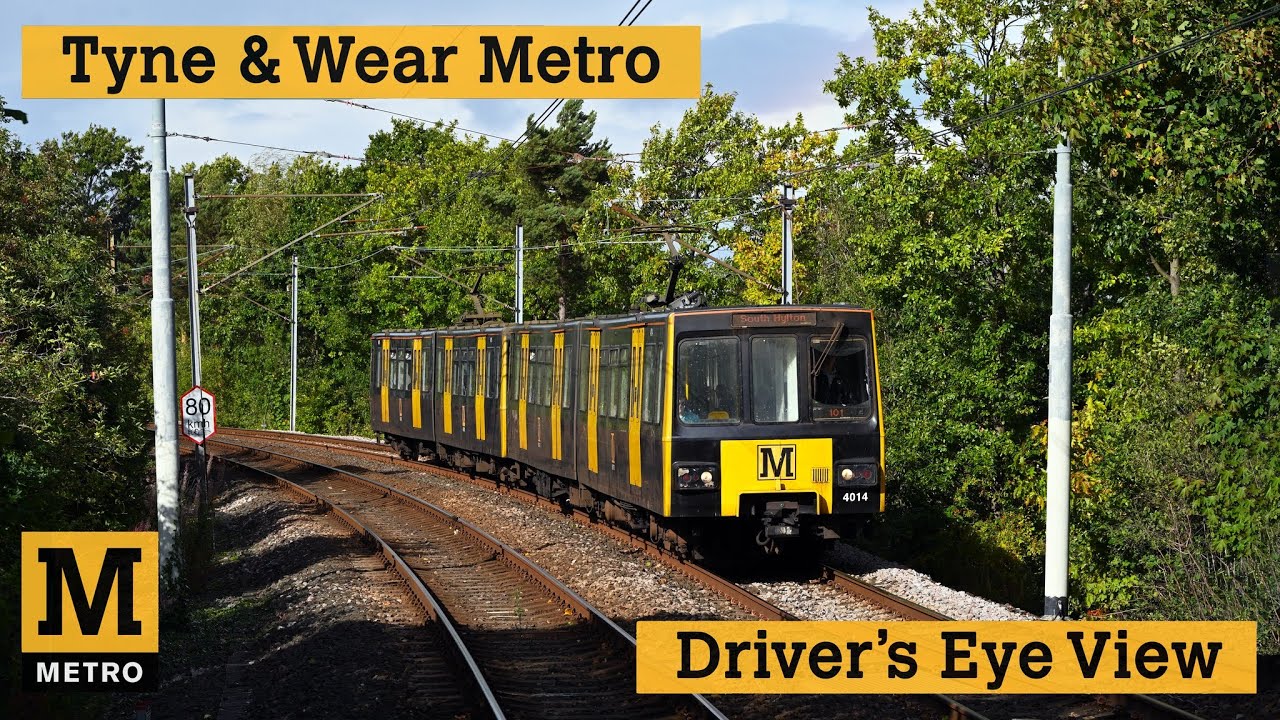 Train Driver's View - Tyne and Wear Metro from Airport to South Hylton