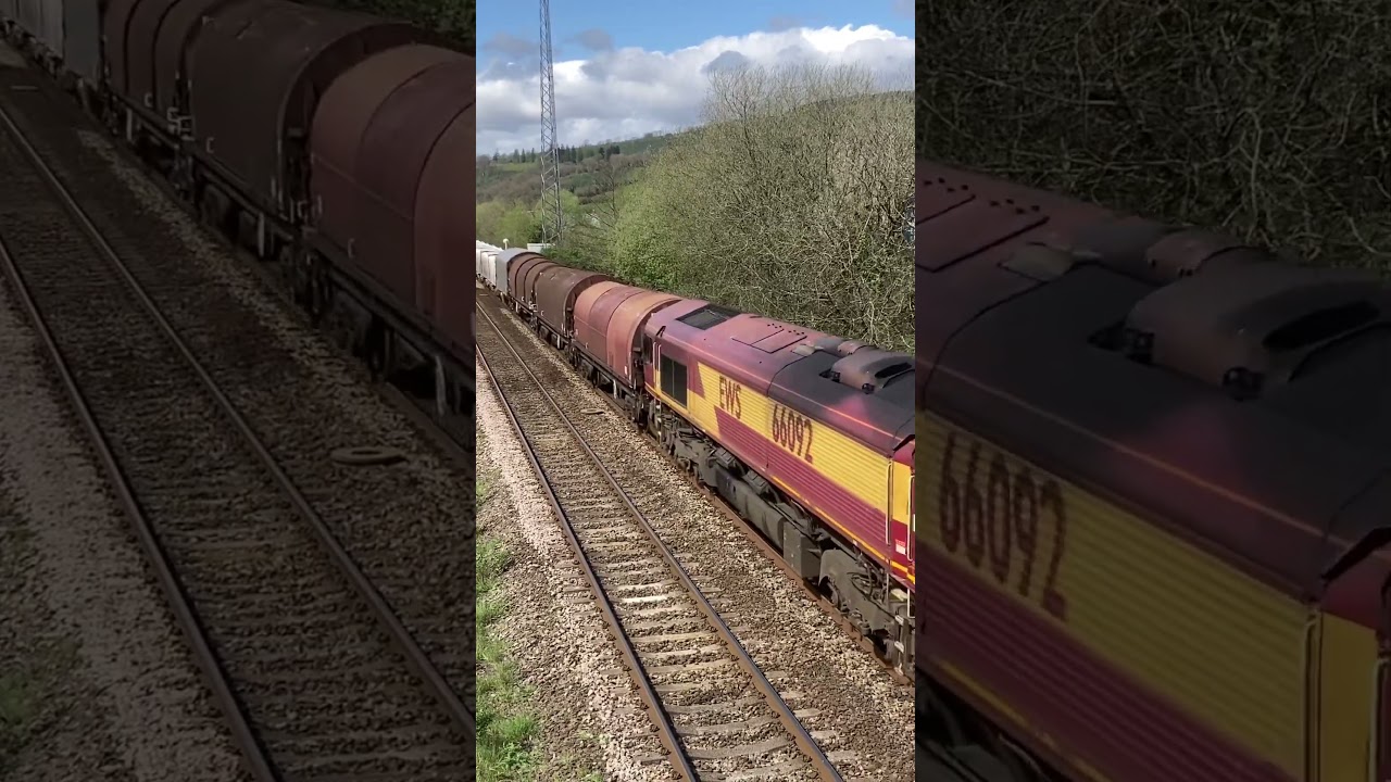 66xxx passes level crossing on a steel and stone service to Carlisle