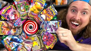 SPIN THE WHEEL in a POKEMON CARDS CHALLENGE! (1 spin = pack opening)