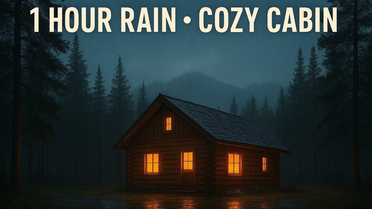🌧 Rain Outside a Cozy Cabin | 1 Hour Sleep Sounds for Relaxation & Study