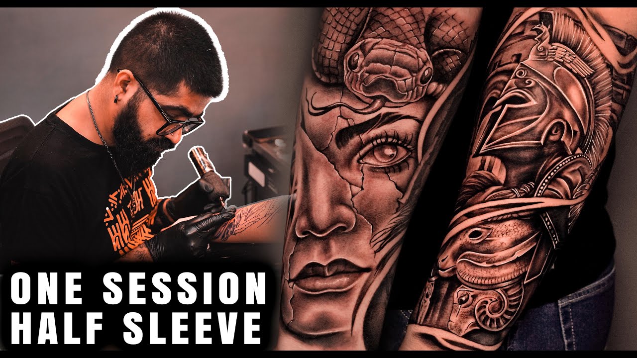 COMPLETE HALF SLEEVE IN ONE SESSION 🤯 | @tattoosbyabishek - YouTube