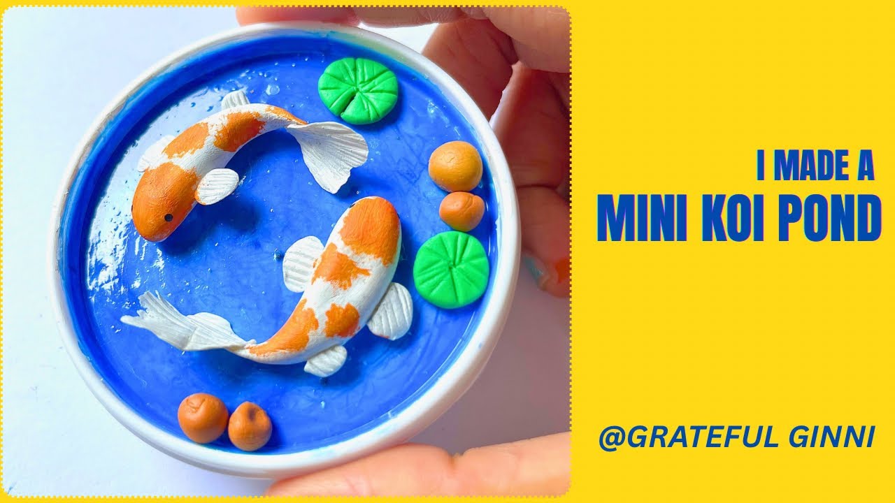 DIY Clay Koi Pond | Tutorial video | #diy #claycrafts #airdryclay #claytutorial #coldporcelainclay 