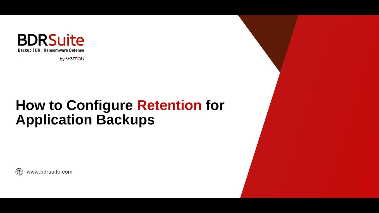 How to configure Retention for Applications Backup