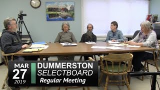 Dummerston Selectboard Mtg 3/27/19