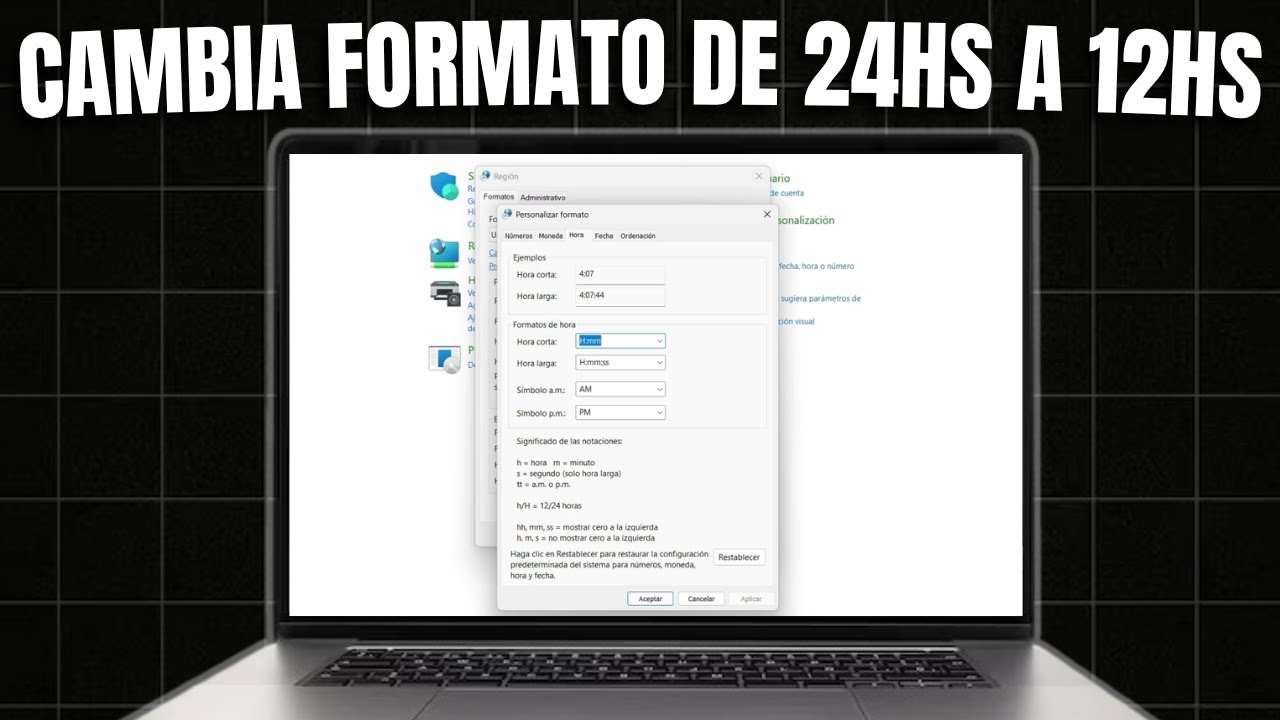Cómo Cambiar el Formato de Hora del Reloj de 24HS 12HS (Windows 11/10/8/7)