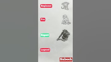 How to Draw a Monkey? 🐒 Ape Levels #art #drawing #monkey #animals #sketch #shorts #viral #apes