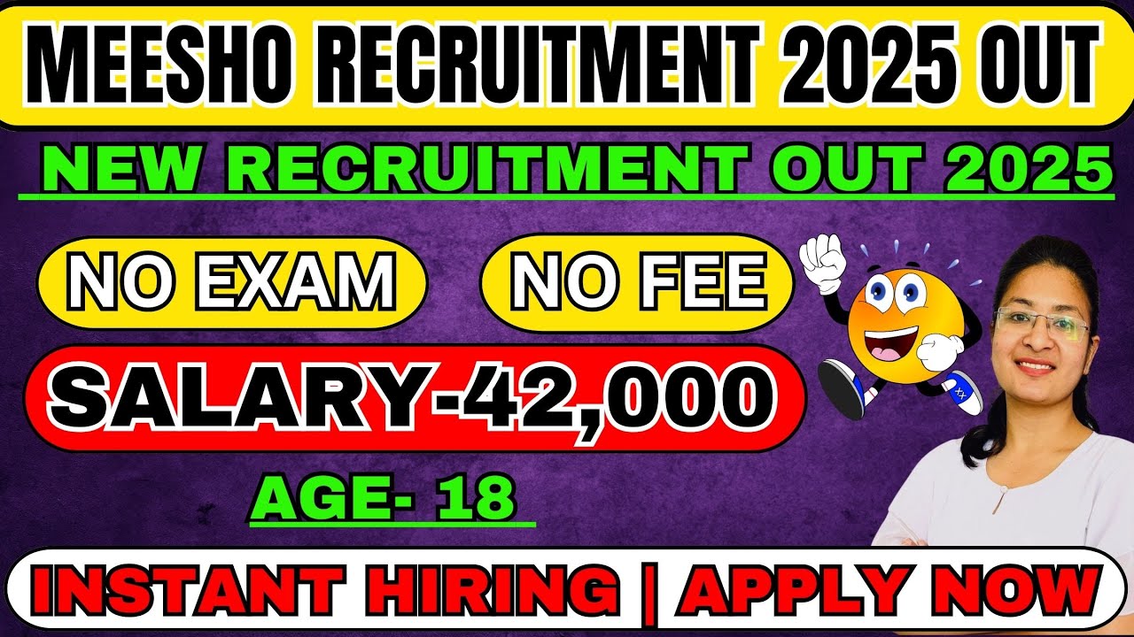 Meesho Recruitment 2025 | Fresher Hiring | Salary 42,000 | Work From Home Jobs 2025 |