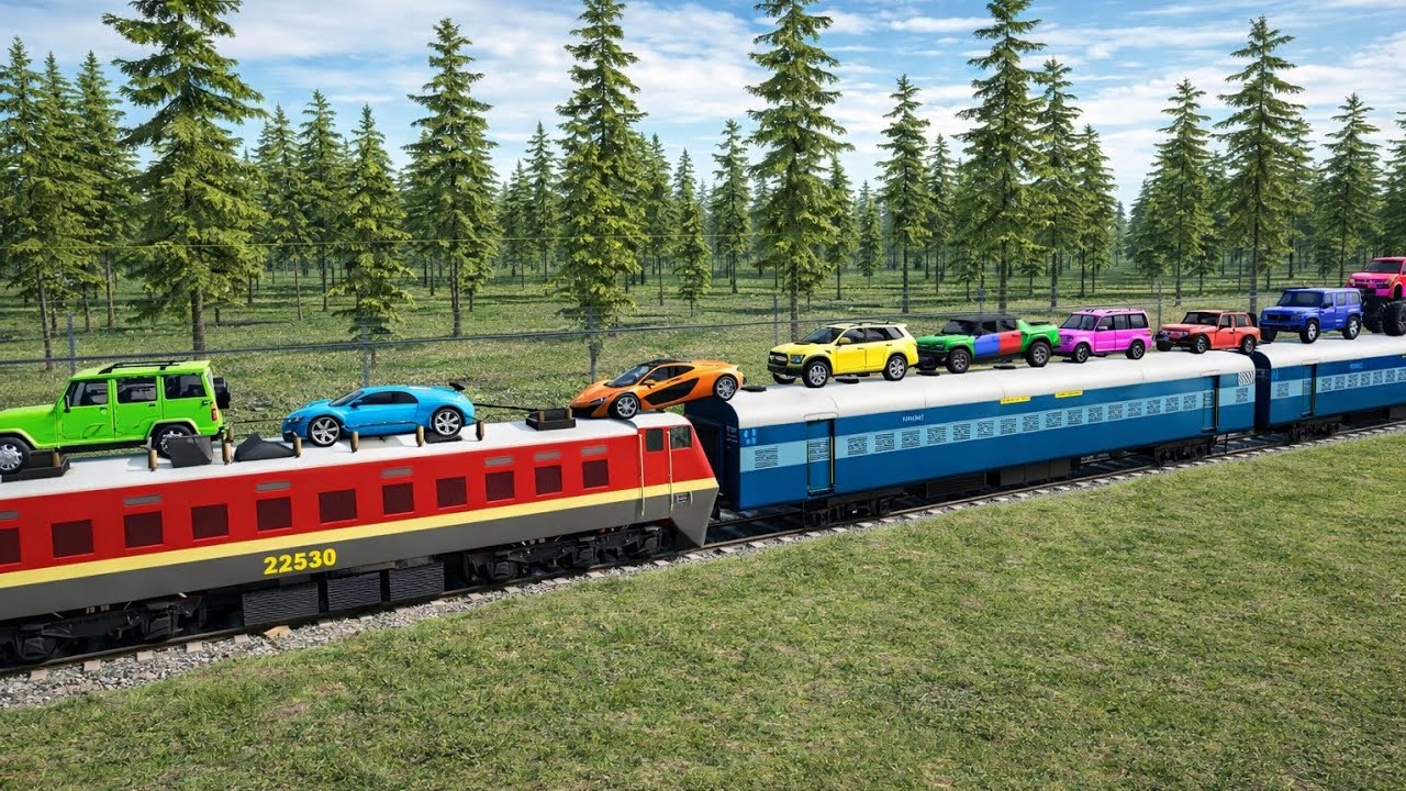 Sabhi gadiyon ko train ke upar load Krna 🌞🌞🌞