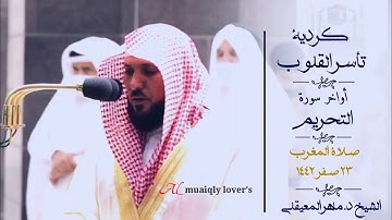 أداء كردي يأسر القلوب من الشيخ ماهر المعيقلي لاواخر سورة التحريم صلاة المغرب  23 صفر  1442