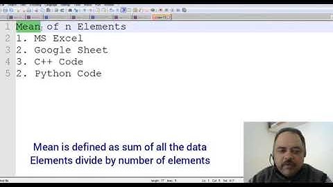 COSM Practical #1 : Mean of N number C++ Code, MS Excel, Google Sheet