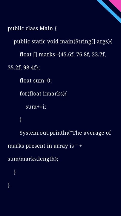 Java program to calculate average marks from an array. #java #coding ...
