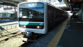 【2022年(令和4年)２月５日撮影】E501系による水戸行き、勝田駅発車。