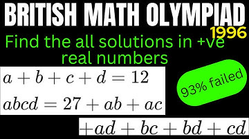 BRITISH MATHEMATICAL OLYMPIAD(BMO) - 1996: Solve the System