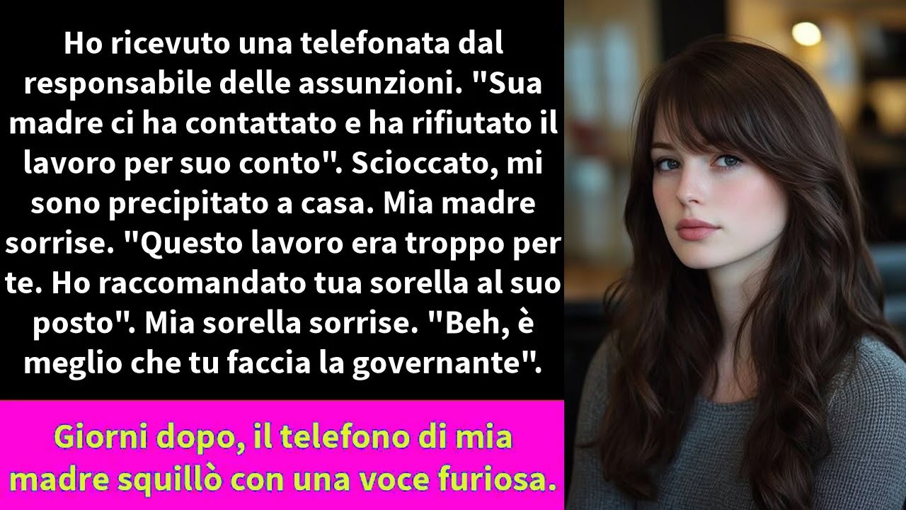 Ho ricevuto una telefonata dal responsabile delle assunzioni.