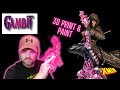 Gambit from xmen 3d printed and painted comic statue