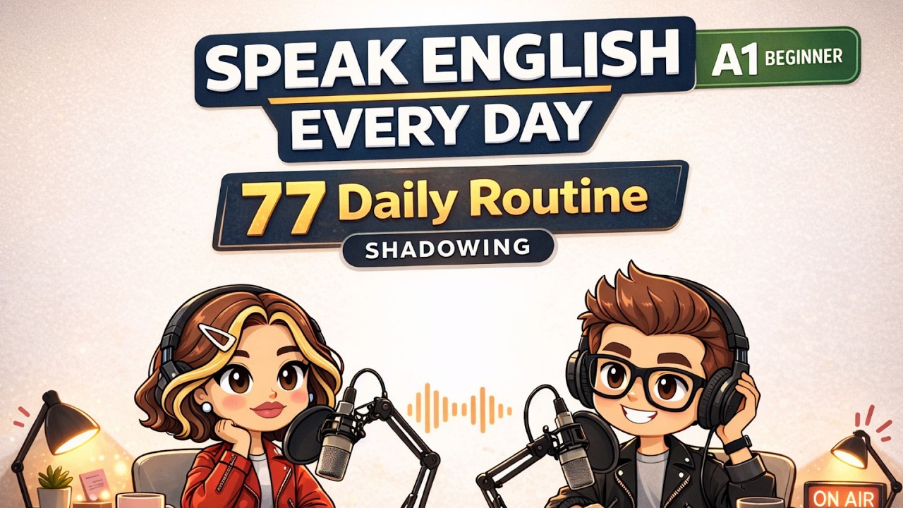 ⭐ 77 Daily Routine Sentences | Beginner English Shadowing Practice (A1)