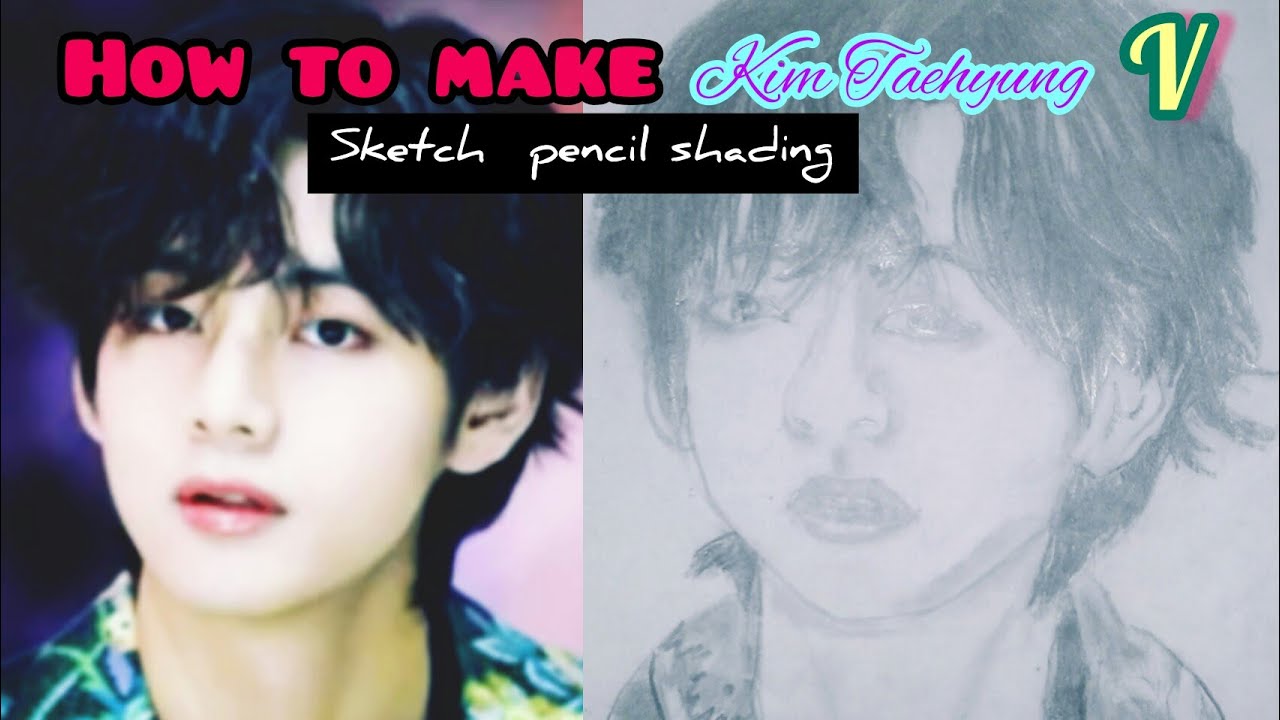 How to draw BTS V step by step | Kim Taehyung Pencil Sketch | Drawing ...