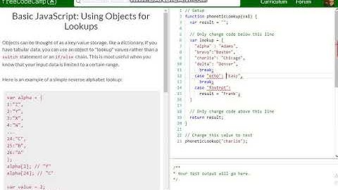 Basic JavaScript Using Objects for Lookups free code camp   Dani