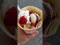 Japanese Crepes with Strawberry, Banana & Ice Cream at Marion Crepes in Tokyo, Japan
