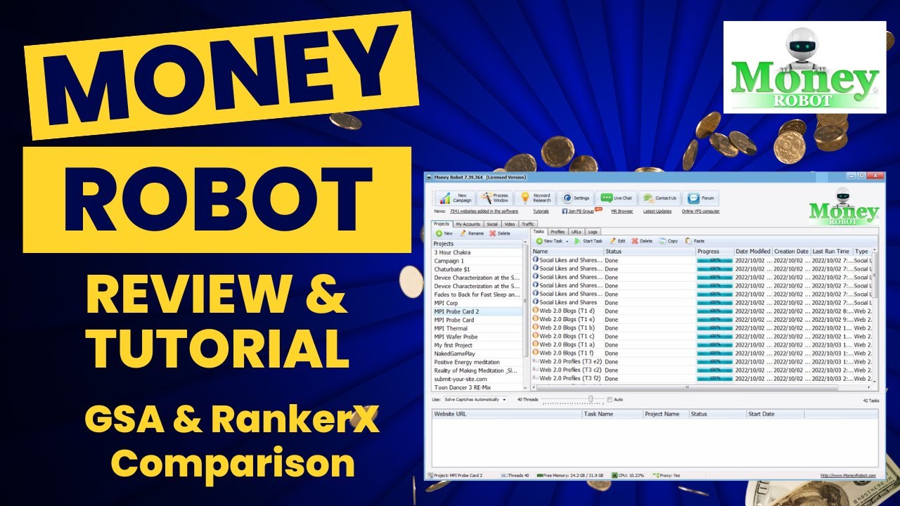 Money Robot Review - Which one is better? RankerX & GSA Search Engine Ranker  | Review & Tutorial - YouTube